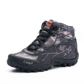 NEW Camo Tactical Boots Men Waterproof Military Tactical Boots Outdoor Combat Shoes Trekking Sneakers Man Hiking Hunting Boots (Color: black, size: 43)